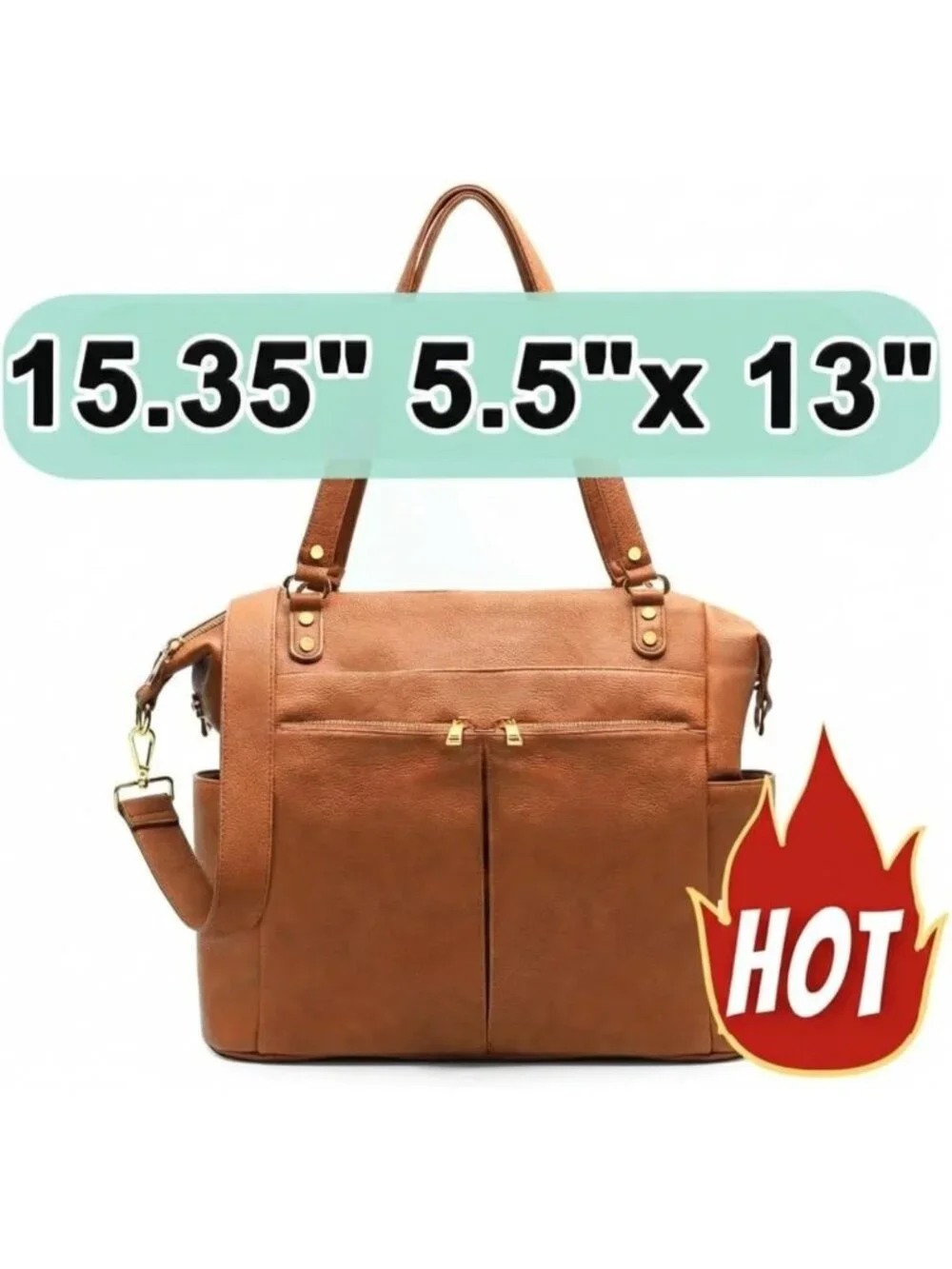Stylish Convertible Leather Diaper Bag Tote & Backpack - Versatile Baby Bag